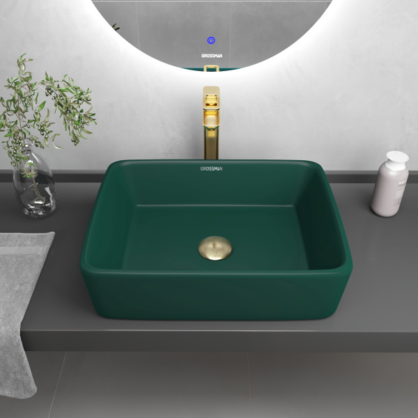 Раковина накладная (48х37) Grossman Color GR-3016OLM, Зеленый